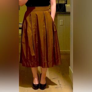 Elegant A-Line Skirt in Rich Brown